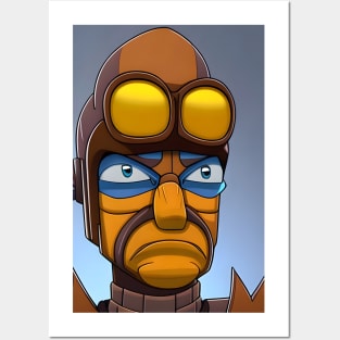 Angry robot man Posters and Art